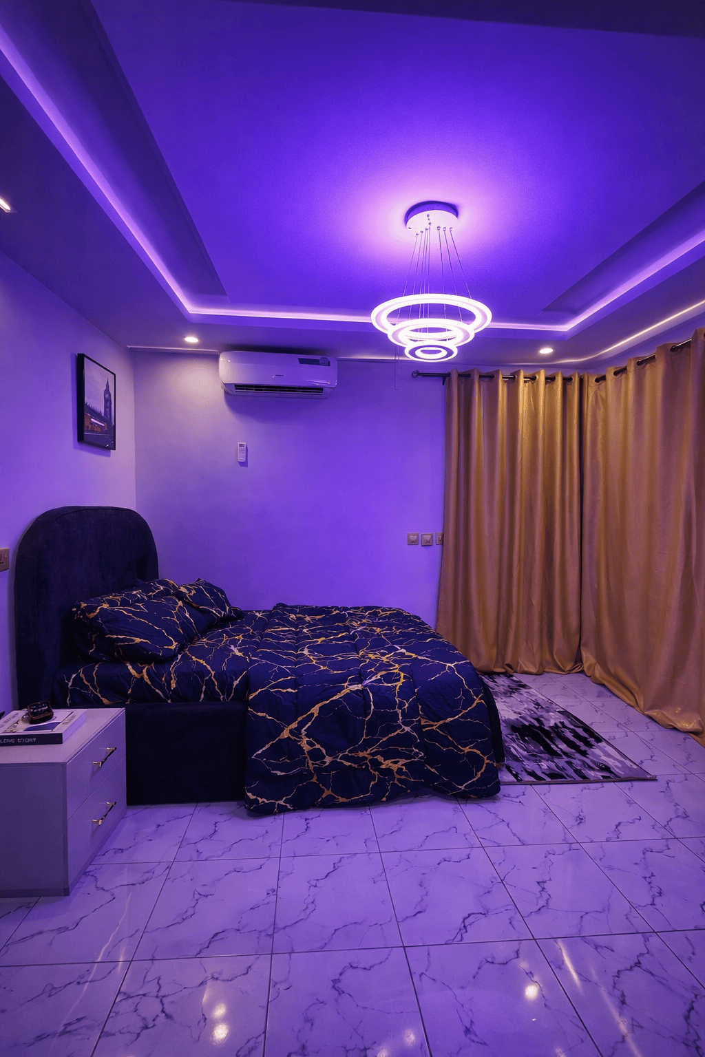 Ojel Homes master bedroom with AC