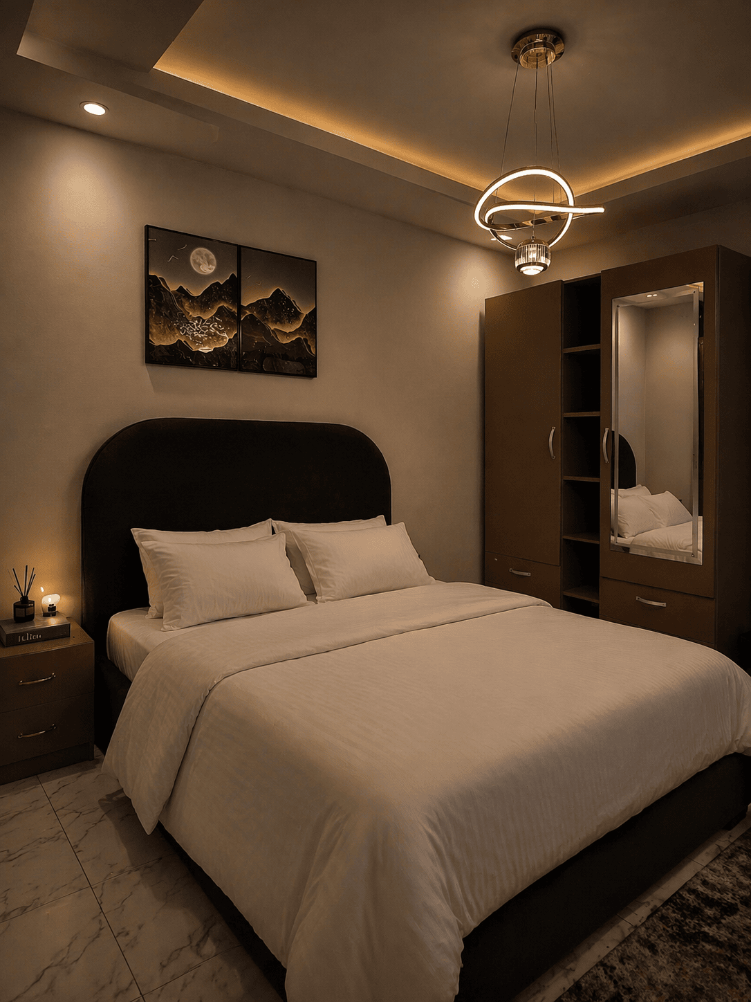 Ojel Homes bedroom with luxury furnishing