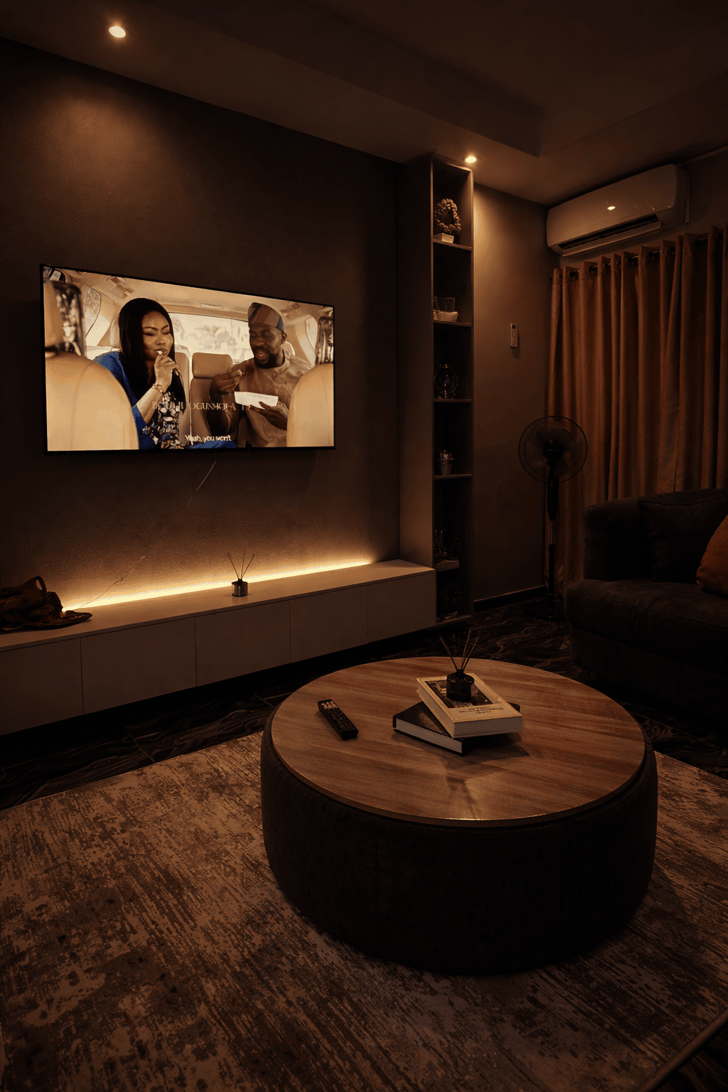 Ojel Homes sitting area cozy night ambience